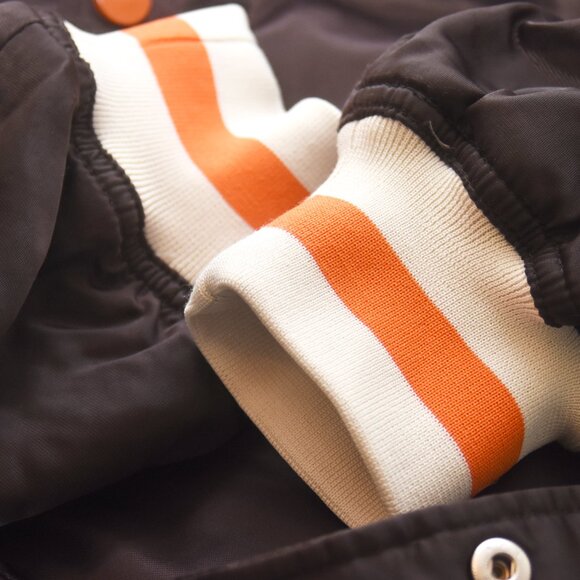 Rare Sean John XL Satin Bomber Jacket Brown Orange Y2K P Diddy VTG Hip Hop - Picture 10 of 13